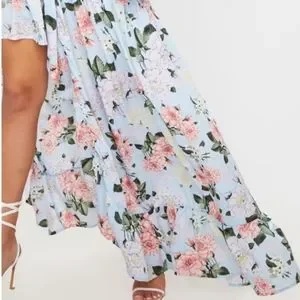 blue floral dress pretty little thing Stargazing Mini Dress Blue Floral